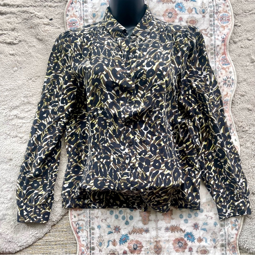 M by Missoni Silk Patterned Floral Blouse